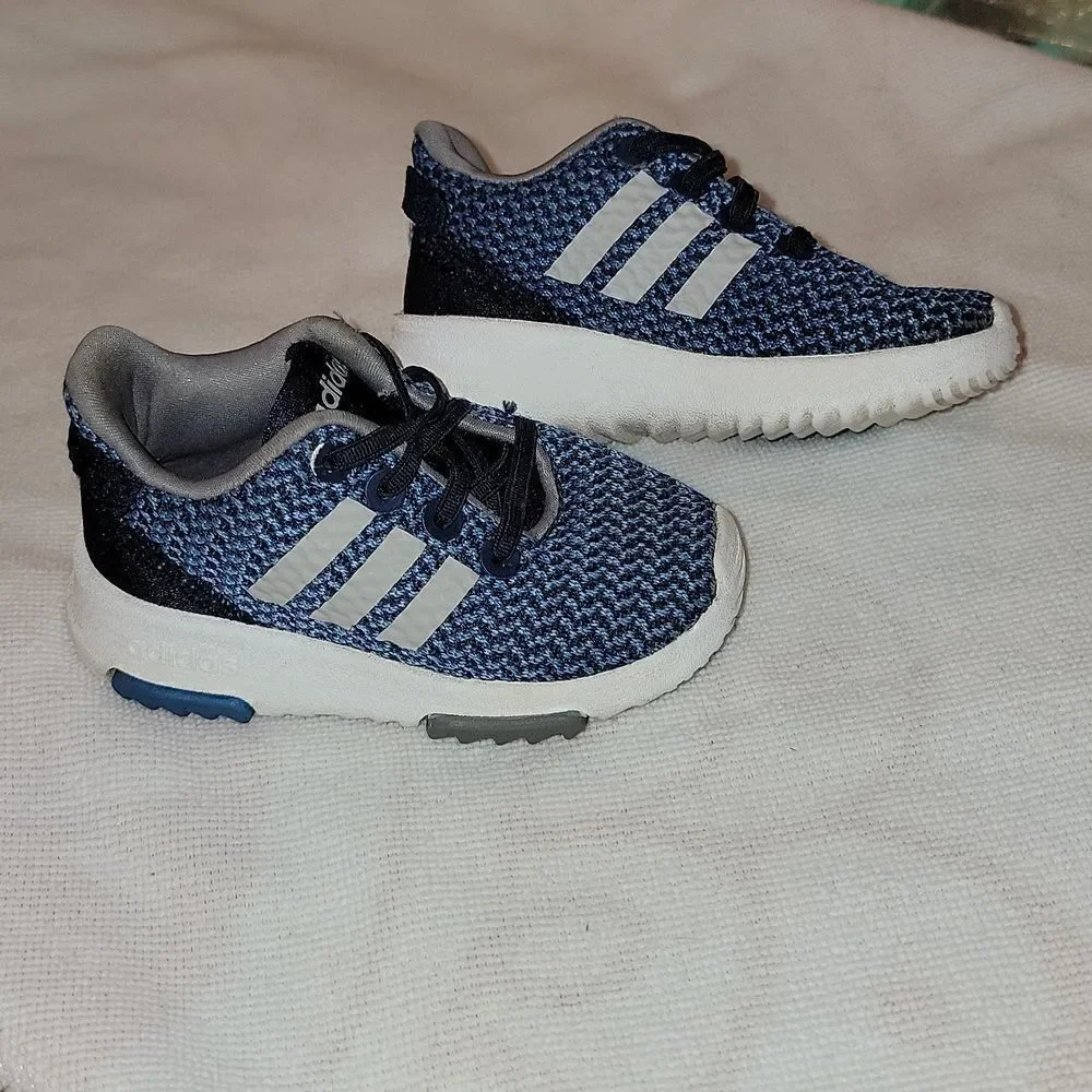 Adidas Toddler Cloudfoam Racer TR Sneaker Shoes Navy & Grey Size 5